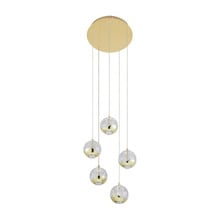 Elettra Gold Stainless steel 5 Light LED Pendant
